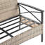 - Console de patio: 4 personnes avec table en métal et ambiance extérieure: coussins noirs