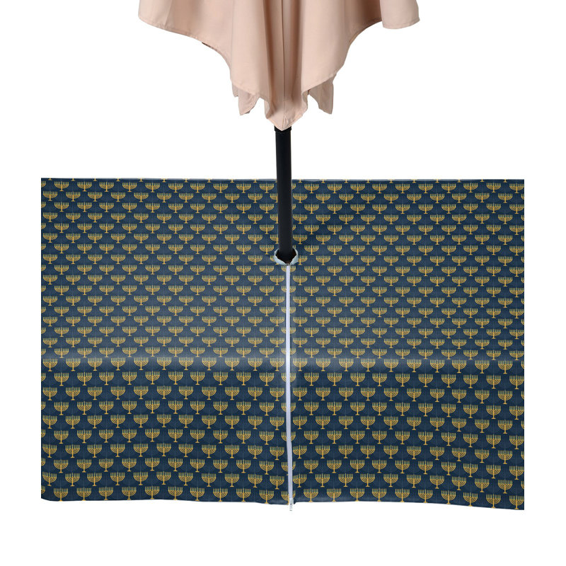 Jadon Geometric Hanukkah Tablecloth, 120" x 60"