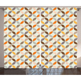 Fayston Spherical Opposite Angled Cyclic Decor Semi-Sheer Rod Pocket Curtain Panels
