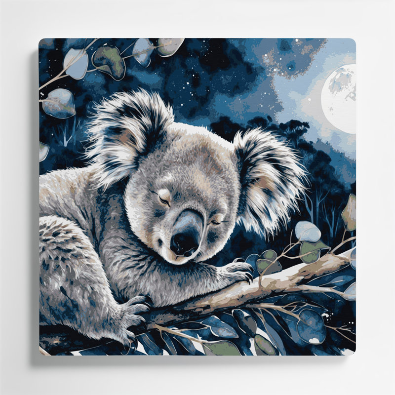 Faune, art mural gris Koala, H 32 po x l 32 po