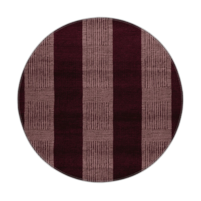 Tapis d'intérieur et d'extérieur à carreaux rouge, Rond 5 pi