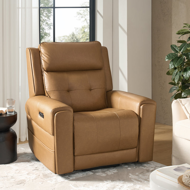 Joseph Traditional Lift Assist Power Recliner with Massage and Heating Function, Camel