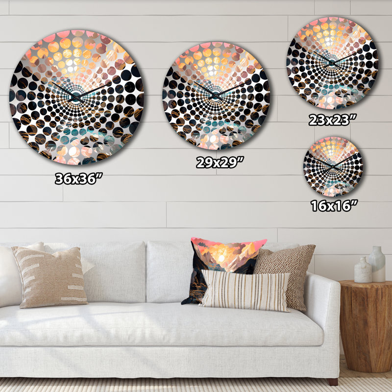 Horloge murale Fiery Mountain Skies I - Paysages abstraits, Petit