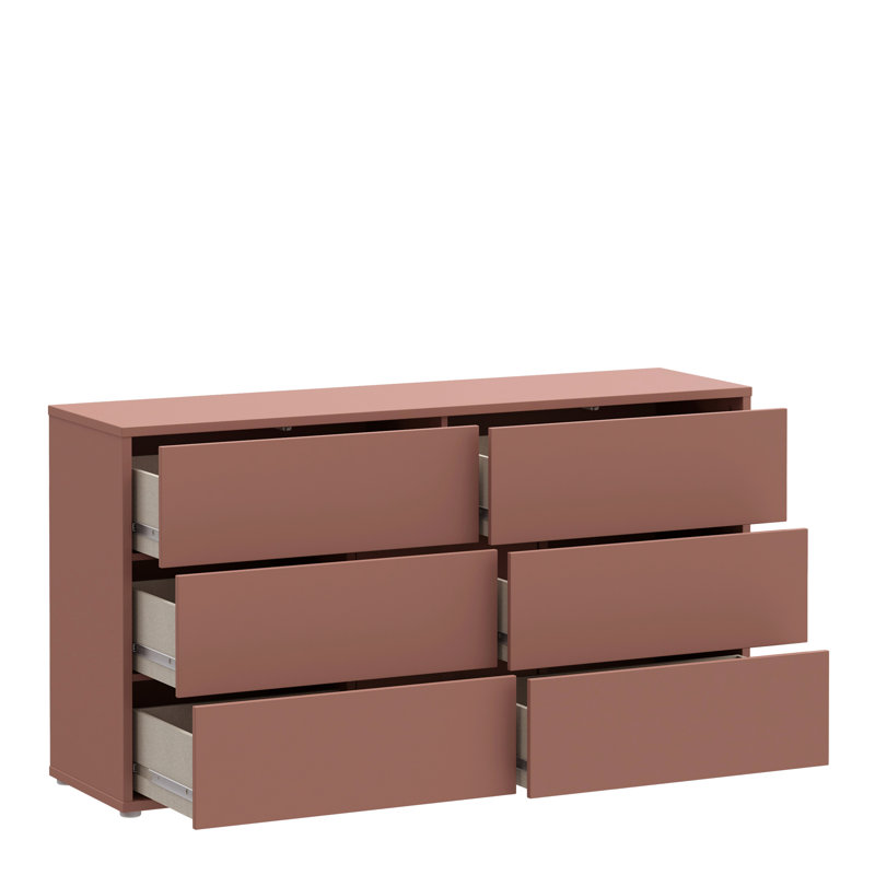 154.5cm W 6 - Drawer Chest of Drawers, Orange