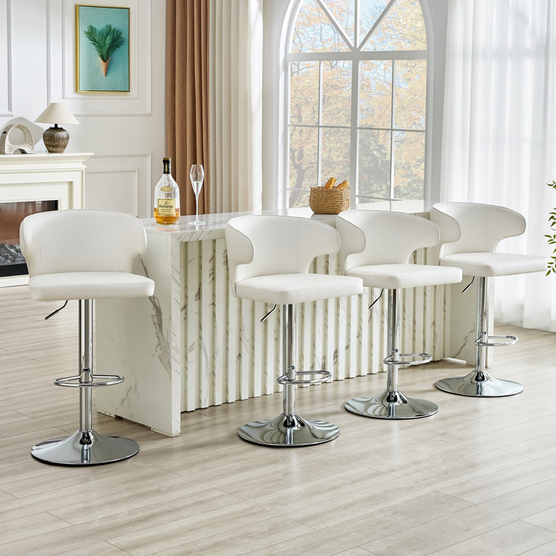 Chaise de bar rotative moderne réglable, Argent