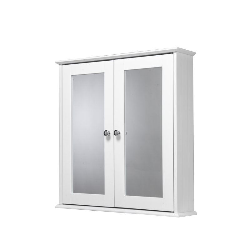 Ashby 560mm W 580mm H Surface Framed Medicine Cabinet Mirror 2 Fixed, White
