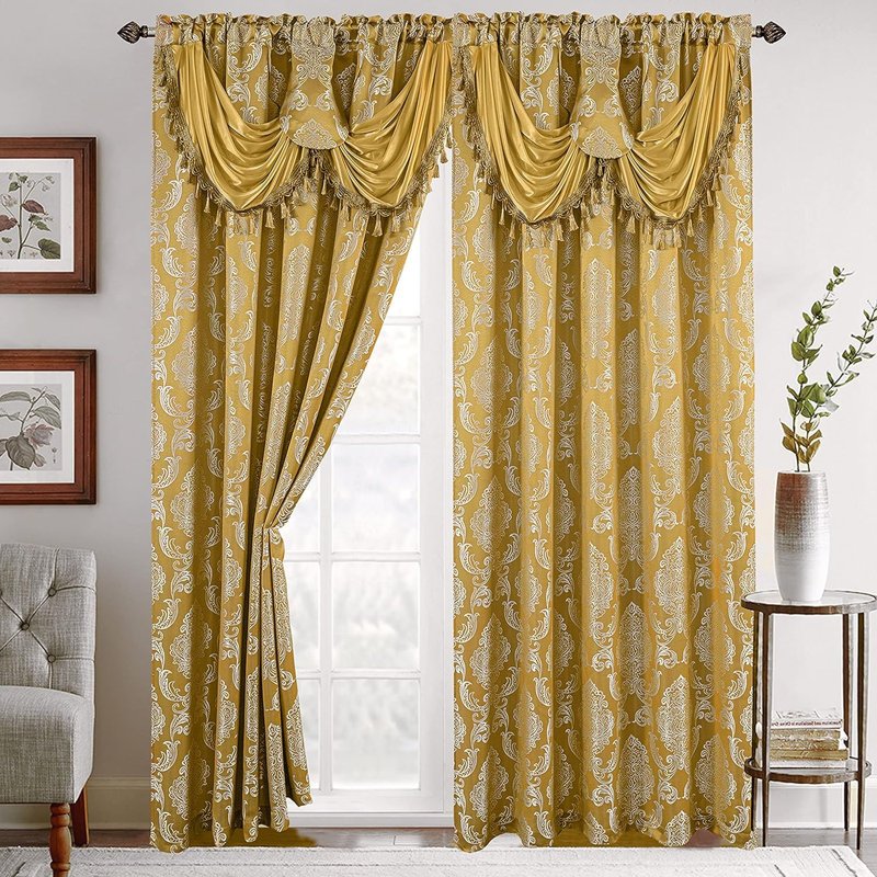 Paire de rideaux filtrant la lumière Nadejda, Jaune