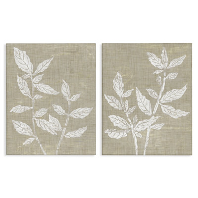 Botanicals on Textile Pattern 2pc Canvas Set, design by Melissa Wang