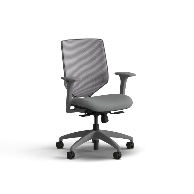 HON Solve Mesh Ergonomic Office Chair, Titanium Frame, Frost, Titanium, Frost