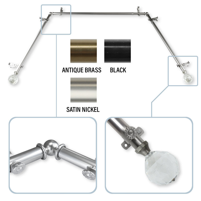 Tringle à rideaux simple 0,81 po Earline, Nickel satiné
