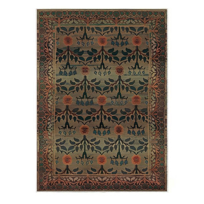 Crafters & Weavers Arts and Crafts Collection Area Rug Ultra Soft Washable Rug, Non Slip, Indoor, Stain Resistant Rugs for Living Room Bedroom Vintage Home Decor (3' x 5')