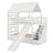 Twin Over Twin House Bunk Bed, Bed Frame With Trundle And Slide, Storage Staircase, Roof And Window Design-1931916821