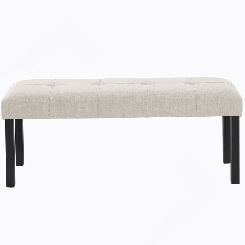 Banc de salle à manger en lin capitonné Modern, Beige