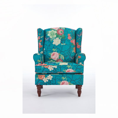 Chaise d'appoint avec pieds en bois rétro