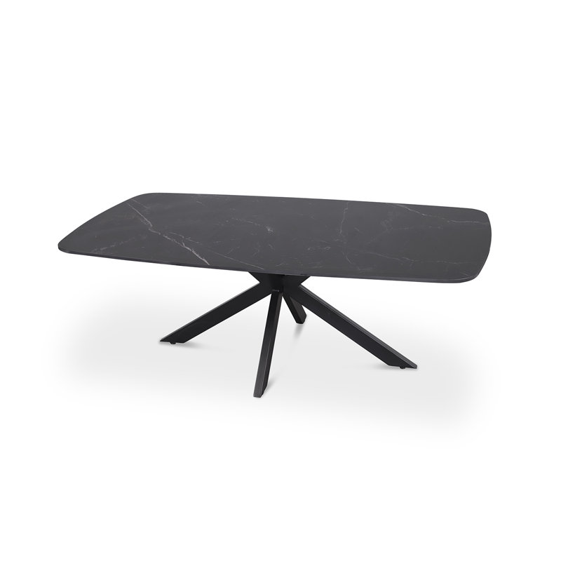 Deava Cross Legs Coffee Table, Black
