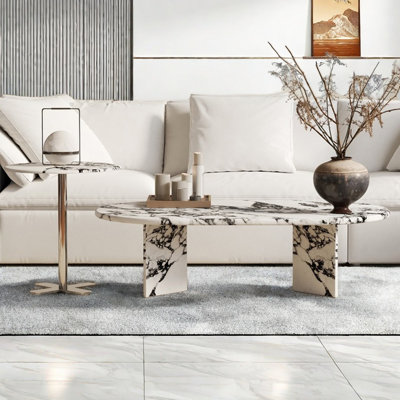 Cream style simple modern marble coffee table