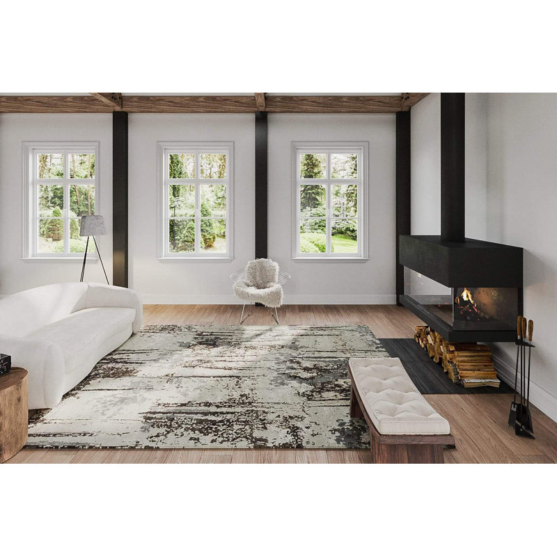 Abstract Area Rug, Rectangle 8'9" x 11'6"