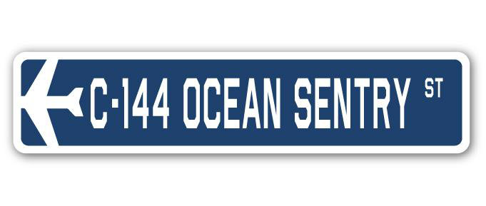 Panneau de signalisation militaire en aluminium Billington C-144 Ocean Sentry Air Force, H 6 po x l 24 po x P 1 po