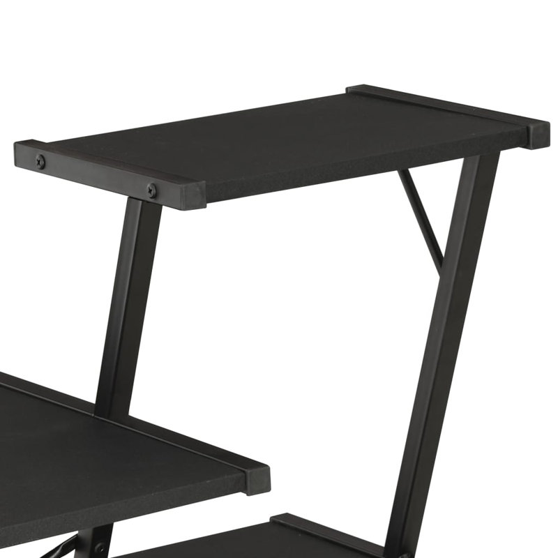 Alexandre Metal Base Writing Desk, Black, Black