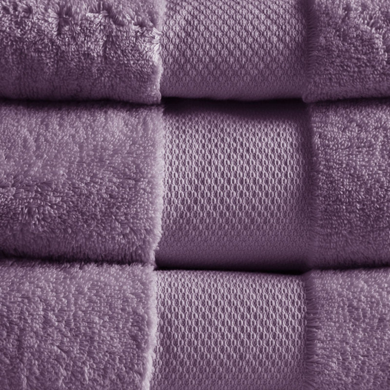 Cotton 6 Piece Bath Towel Set, Purple