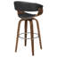 Tabouret pivotant moderne en noyer et noir avec cadre en métal et repose-pieds ergonomique