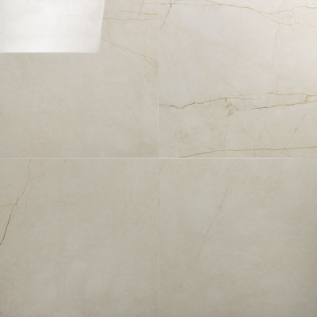 24" x 24" Porcelain Marble Look Wall & Tile Bond Tile 