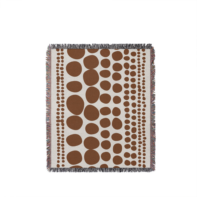 Jeté en coton Ajani, Brun rouille, 60 po x 80 po