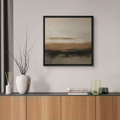 Framed Canvas Wall Art Abstract Print for Neutral Modern Decor