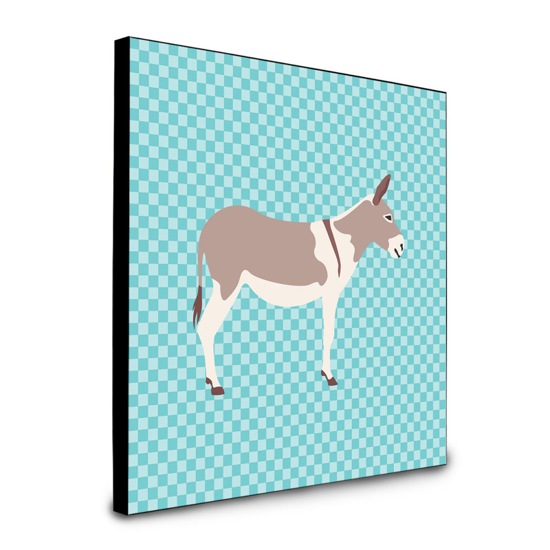 Panneau mural d’art teamster donkey australienne Lenoire, bleu