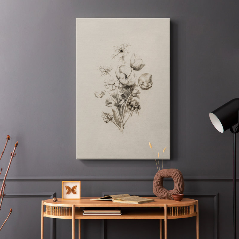 Motif floral rétro CCXLIV - galerie Cavas, H 48 po x l 32 po