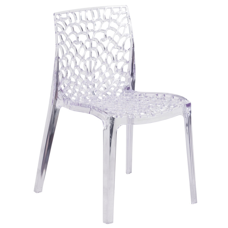 Amelia Transparent Artistic Pattern Stacking Side Chair Set