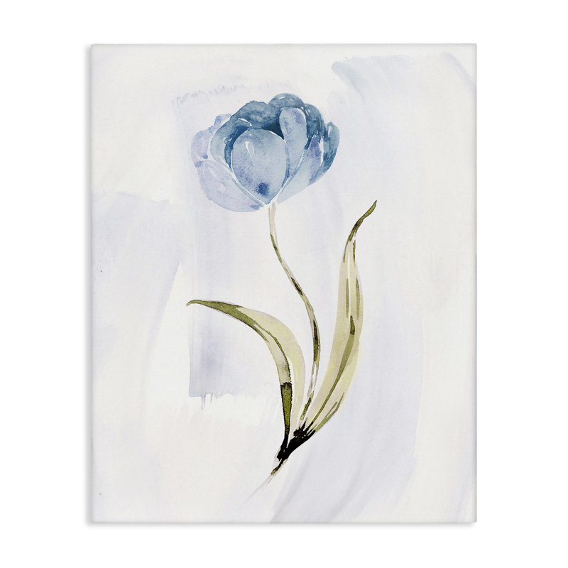 Art mural sur toile à fleur bleue unique, design par Kristen Brockmon, H 48 po x l 36 po