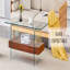 Table basse 43,3 pouces robuste à double couche - plateau et pieds en verre trempé-952946043