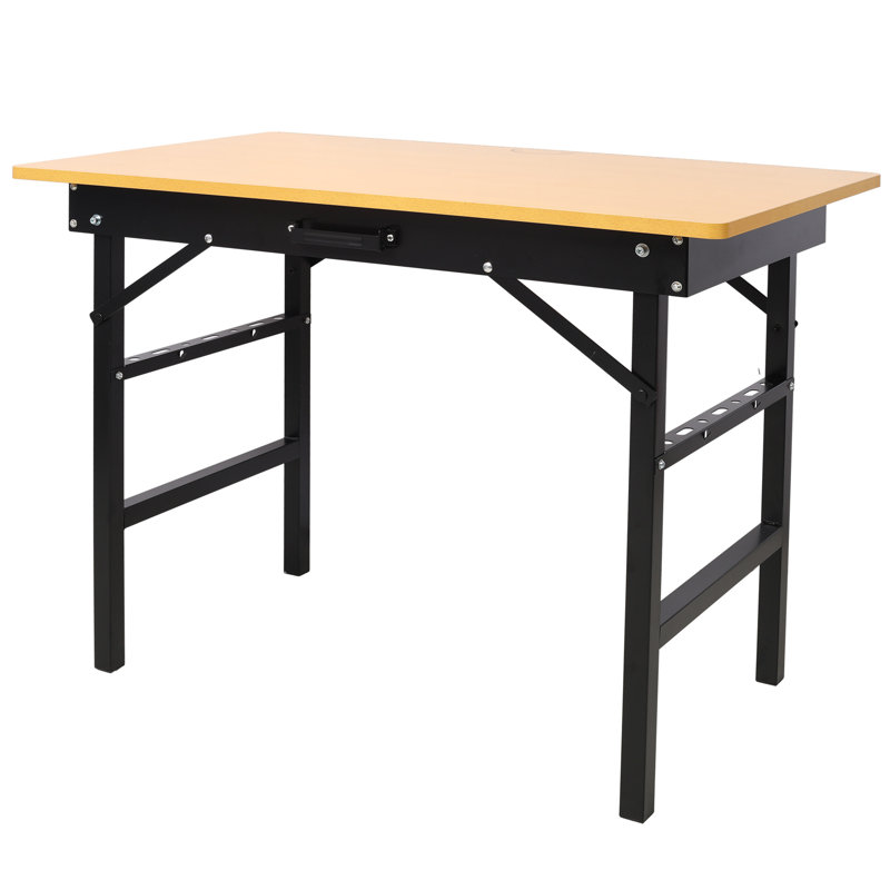 Table de travail portable pliante avec ruban à mesurer et détecteur d'angle (sans les chaises de bureau)