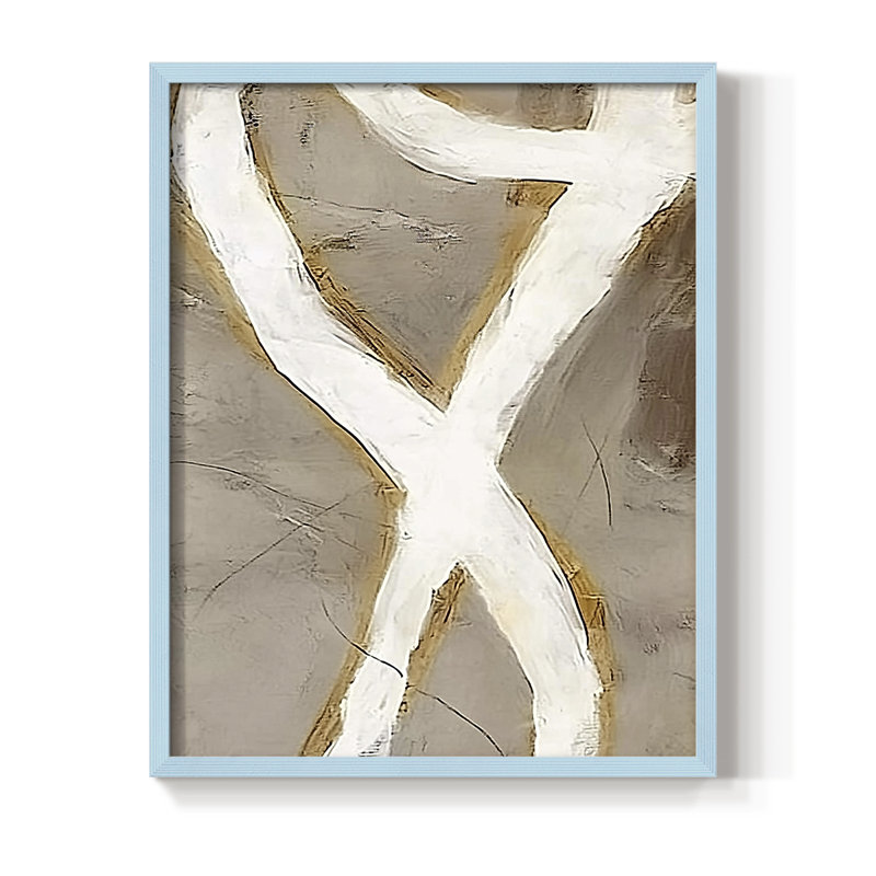 Impression abstraite encadrée «Cxxii» - prête à être accrochée - fabriquée aux États-Unis, H 20 po x P 16 po, Bleu