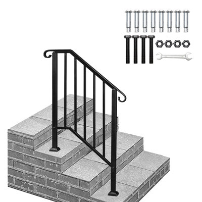 Red Barrel Studio® Fegley Metal Handrail Stair Railing & Reviews | Wayfair