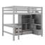 Lit mezzanine double avec bureau en L, tiroirs et armoire, lit mezzanine multifonctionnel pour enfants, adolescents et adultes, sans sommier tapissier requis-390043953