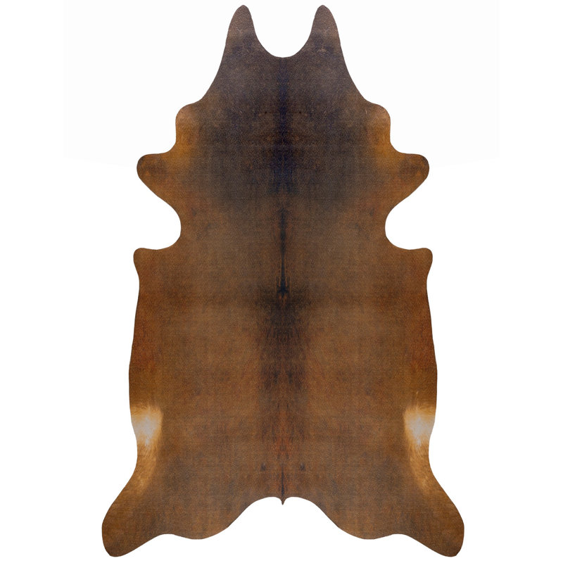 Tapis brun uni en similicuir Novelty Helmine, Nouveauté 2 pi 7 po x 4 pi 11 po