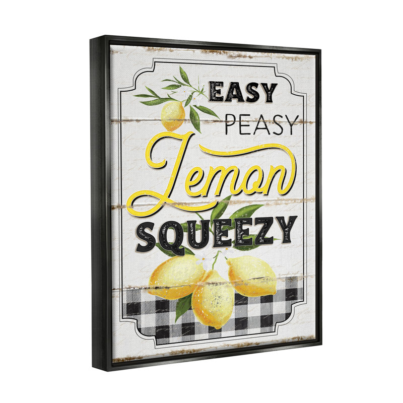 Art mural rétro sur toile, "Easy Peasy Lemon Squeezy" par Jennifer Pugh, H 21 po x l 17 po x P 1,7 po