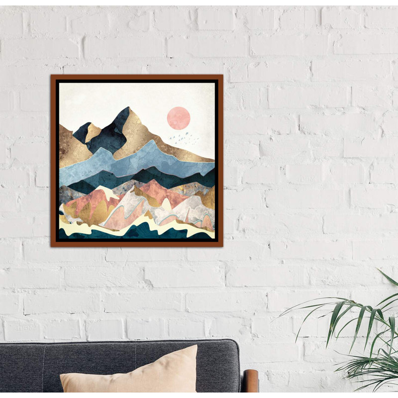 « golden peaks » par spacefrog designs-impression, H 37 po x l 37 po x P 1,5 po, Toile avec cadre en bois brun