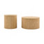 Ensemble de 2 tables basses gigognes, tables rondes en panneau de fibres à densité moyenne avec rangement intégré, tables d'appoint en grain de bois clair pour le salon, la chambre à coucher-679680882