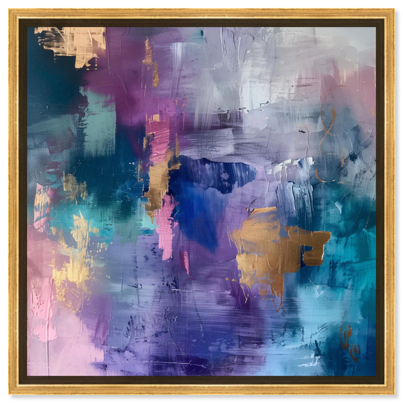Beautiful Jewels Canvas Colorful Abstract Wall Art by Art Remedy, Gold Framed, 41" H x 41" W