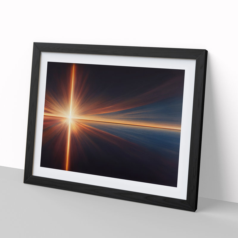 Abstract Sunset Vol.2 - Single Picture Frame Print, Black Framed, 46cm H x 64cm W x 2cm D