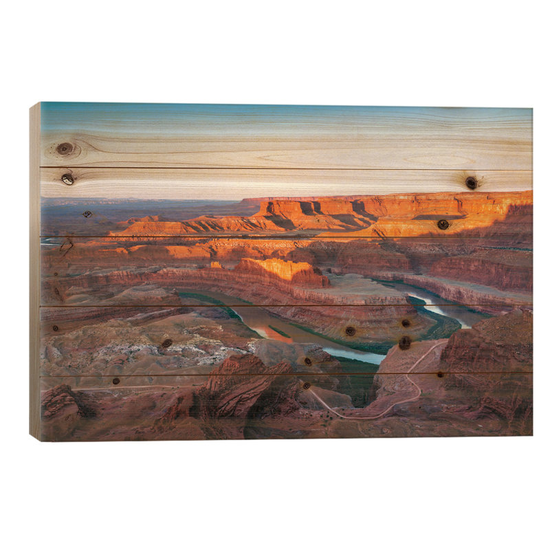 «Sunrise, parc d'État de Horse Horse Point, Utah, États-Unis» par Matteo Colombo - impression sur bois sans cadre