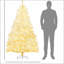 Arbre de Noël artificiel de 6 pi avec 638 branches, 220 lumières DEL blanc chaud, ouverture automatique, blanc-2065101345