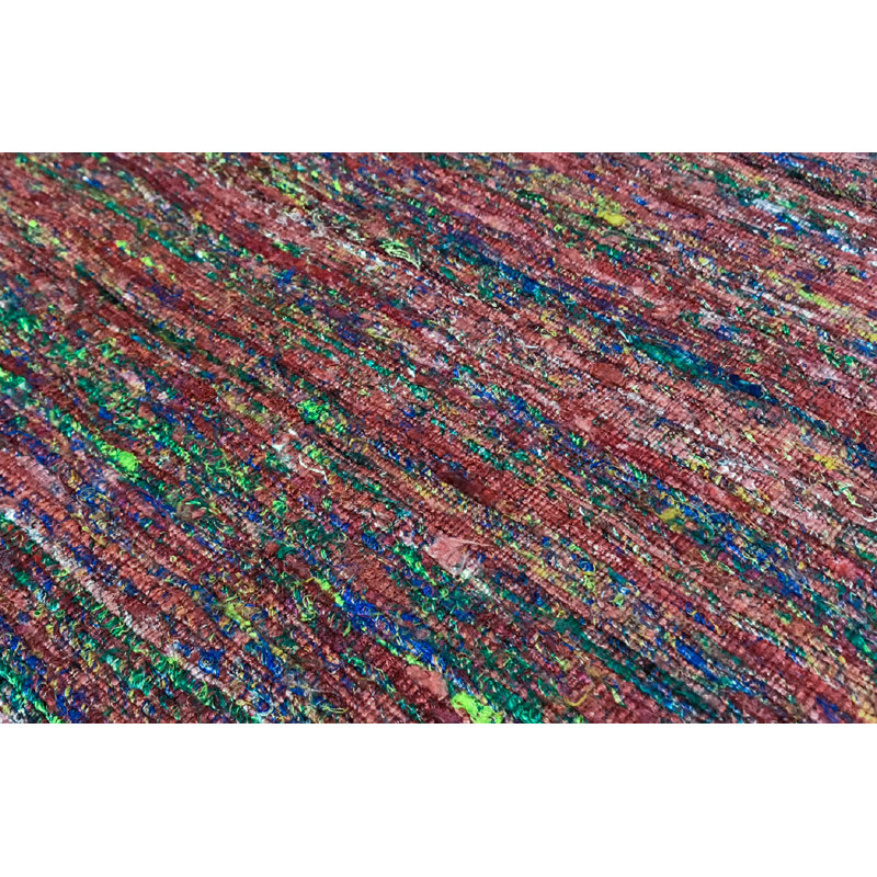 Wool Abstract Area Rug in Red