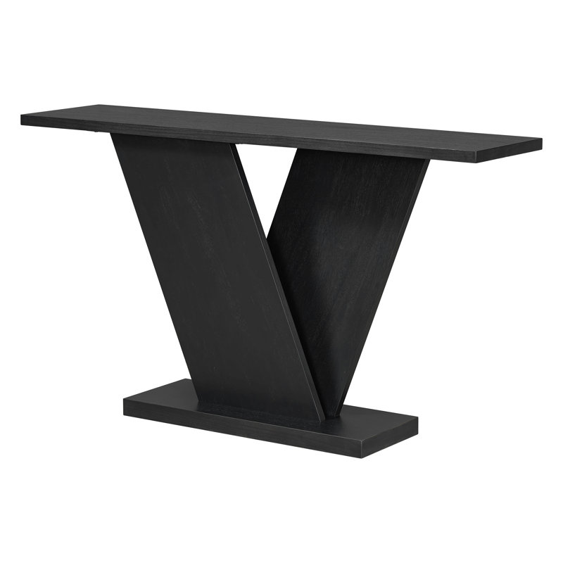 Mirod Console Table With Natural Wood Veneer,V-Base Design For Classic Versatility ,Perfect For Displaying Your Favorite Items, Easy Assembly