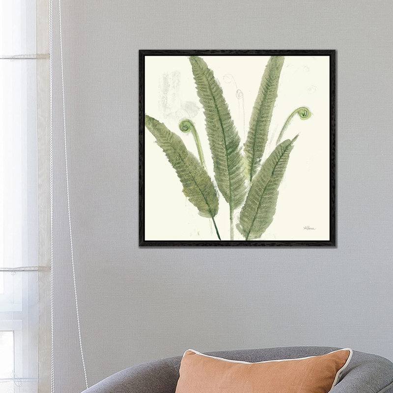 Forest Ferns II Dark by Albena Hristova - Painting on Canvas, 66.04cm H x 66.04cm W x 3.81cm D, Black Framed