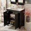 Meuble-lavabo de salle de bain avec lavabo, armoire de rangement avec porte à fermeture en douceur, tablette réglable, meuble-lavabo moderne avec rangement-508131589