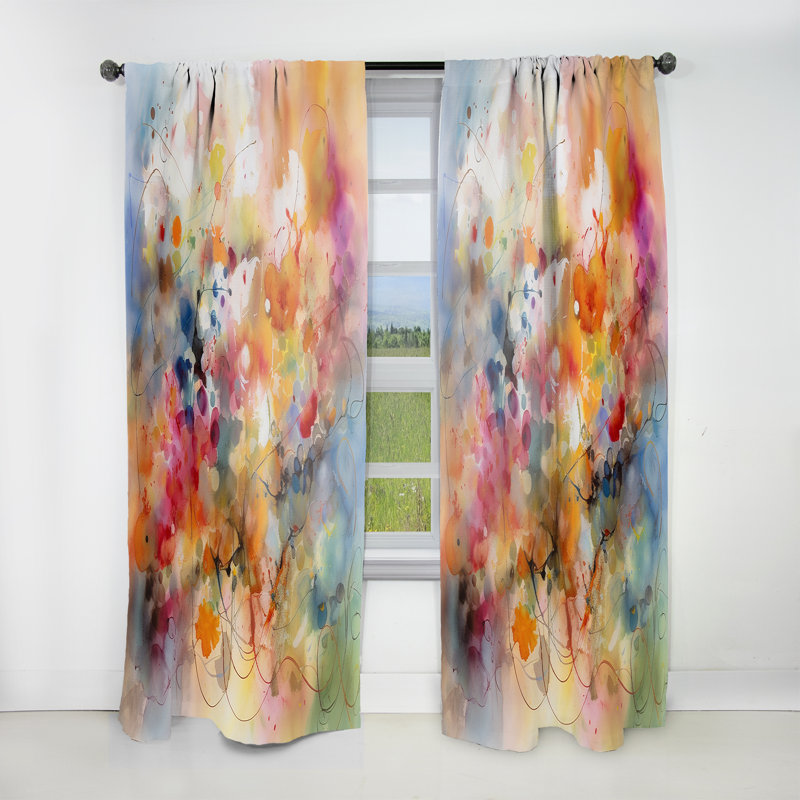 Shawna - Colorful Transformations Of Flow I - Rideau moderne - Velours obscurcissant - 1 panneau, L 52 po x L 63 po